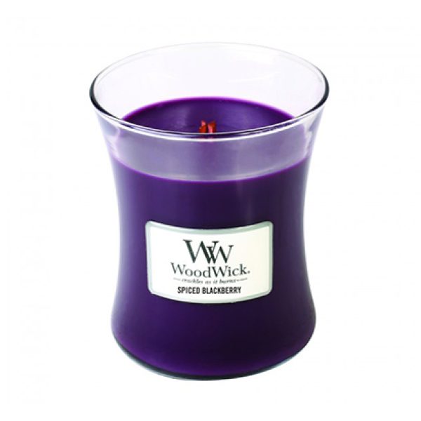Woodwick Spiced Blackberry Candle Medium jar Retail Box No warranty
