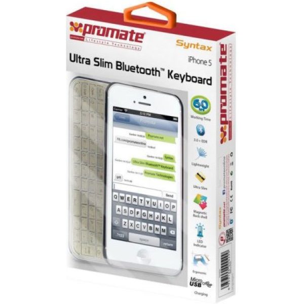 Promate Syntax iPhone 5 Ultra Slim Bluetoot Keyboard with