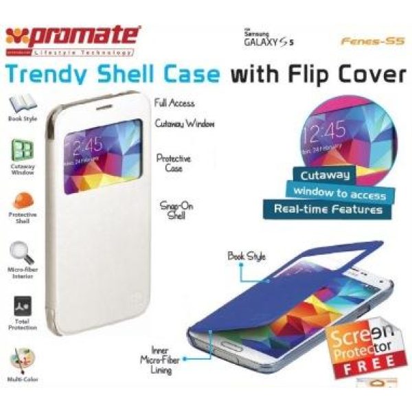 Promate Fenes S5 Bookcover with window Colour:White