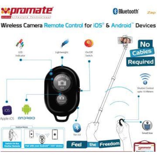 Promate Zap Wireless Camera Remote Control for iOS &