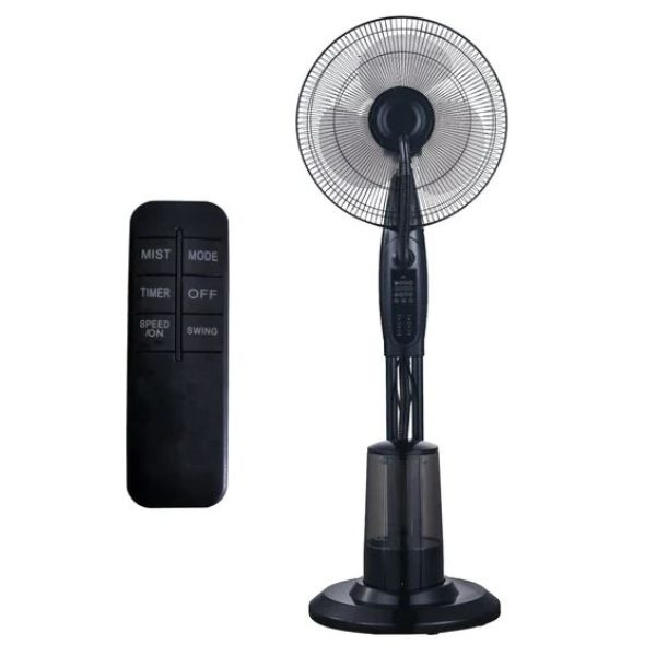 Alva Air 40cm Pedestal Mist Fan Black with remote