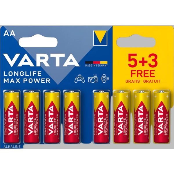 Varta Longlife Max Power Alkaline AAA 8 Pc Batteries
