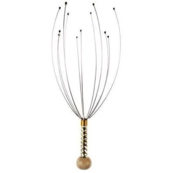 Casey Gold 12 Fingers Head And Scalp Hand Held Manual Massager