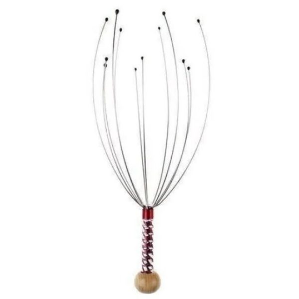 Casey Red 12 Fingers Head and Scalp Hand Held Manual Massager