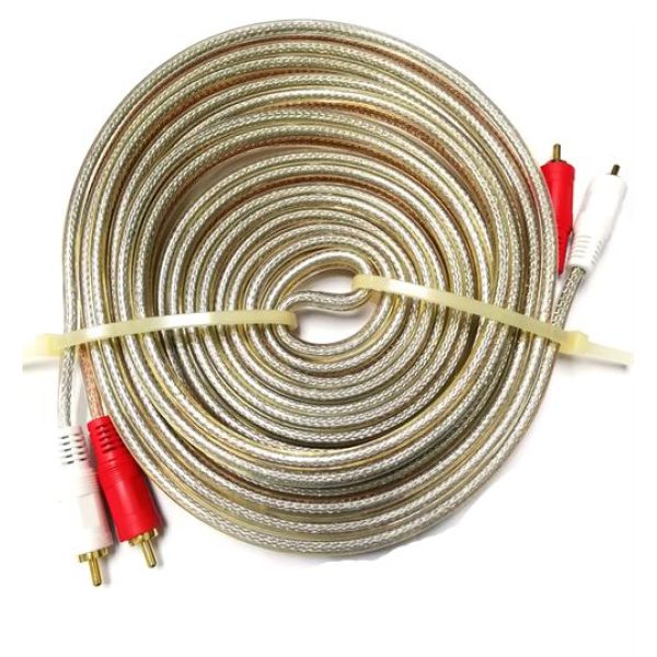 Geeko 5m Braided Dual Cinch RCA Audio Cable