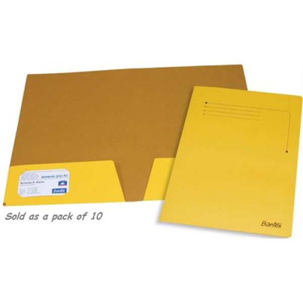 Brainware A4 Flap Document Folder Yellow