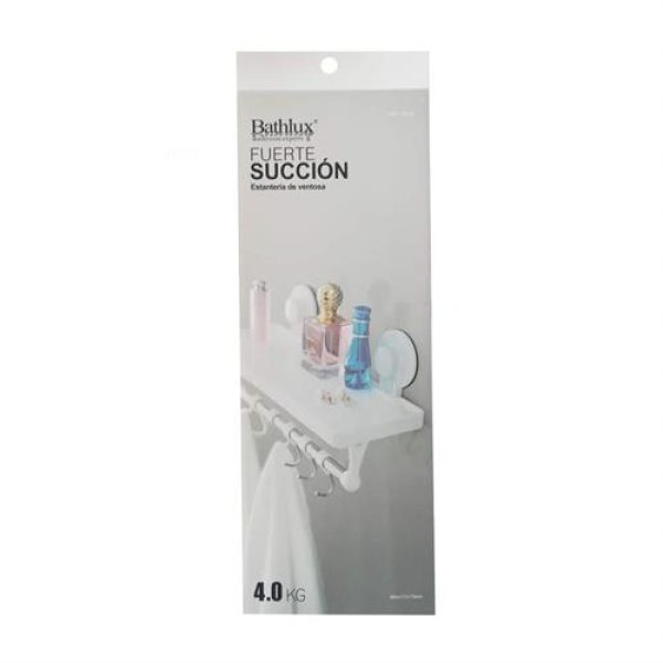 Bathlux Shelf with Hanging Rack and Suction Cup