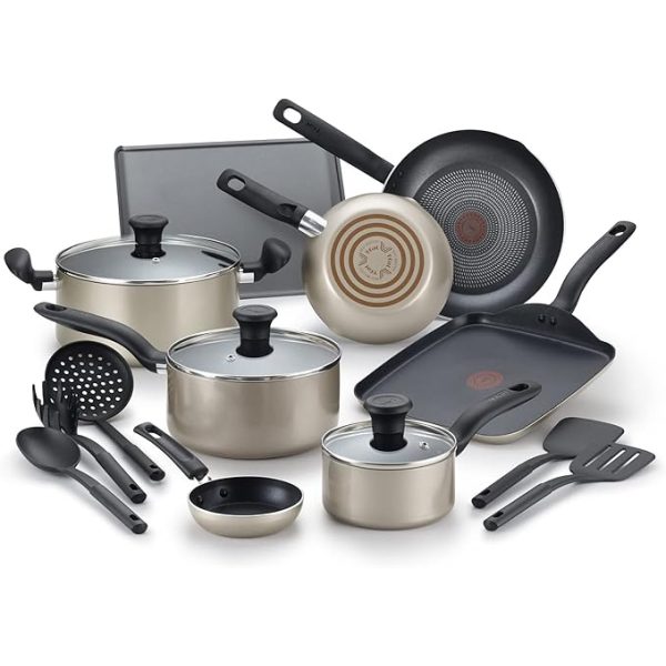 Tefal Culinaire 16Piece Nonstick Champagne Cookware Set