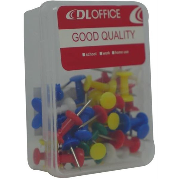 DLOffice Multicolour 24mm Pushpins Thumb Tacks Plastic Tub