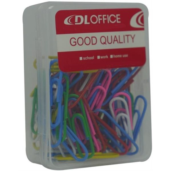 DLOffice Multicolour 28mm Paper Clips Plastic Tub