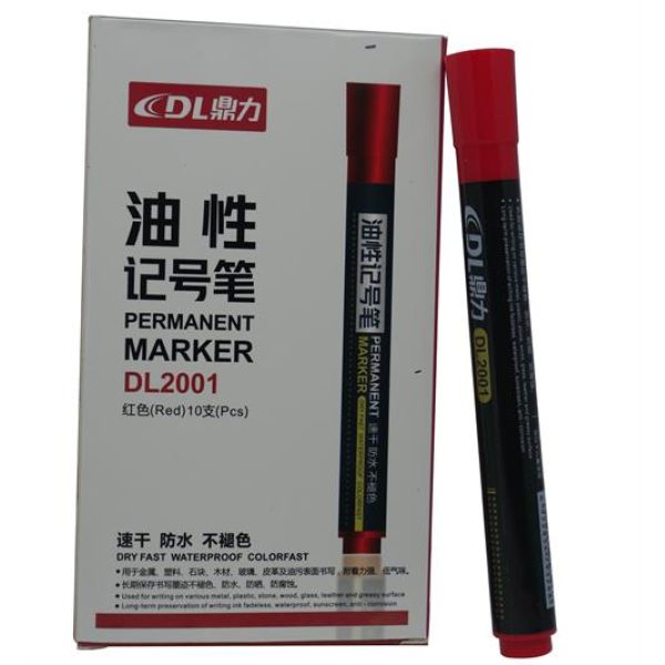 DLOffice Permanent Markers Pack of 10 Red