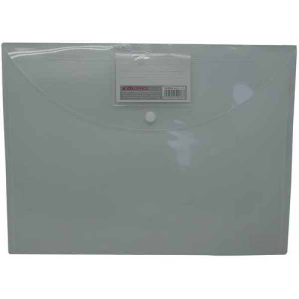 DLOffice A4 Carry Folder with Press Stud on Flap Clear