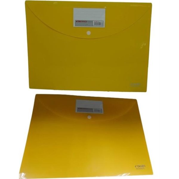DLOffice A4 Carry Folder with Press Stud on Flap Yellow