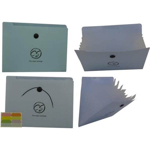 Brainware 8 Compartment Expanding File Organiser Blue