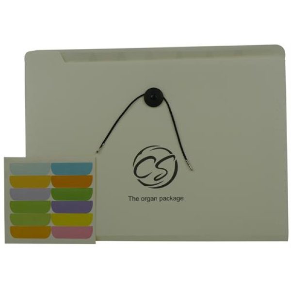 Brainware 8 Compartment Expanding File Organiser White