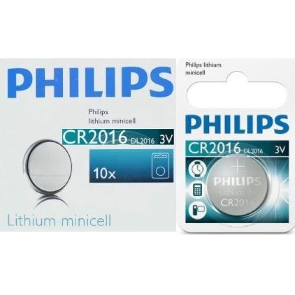 Philips Minicells Battery CR2016 Lithium Sold as Box of 10
