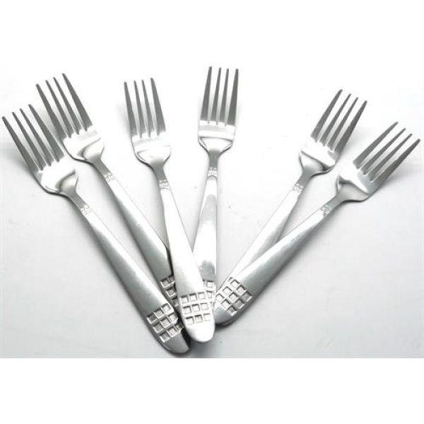 Casey Catering 6 Piece Stainless Steel Dinner Dessert Forks Square Design