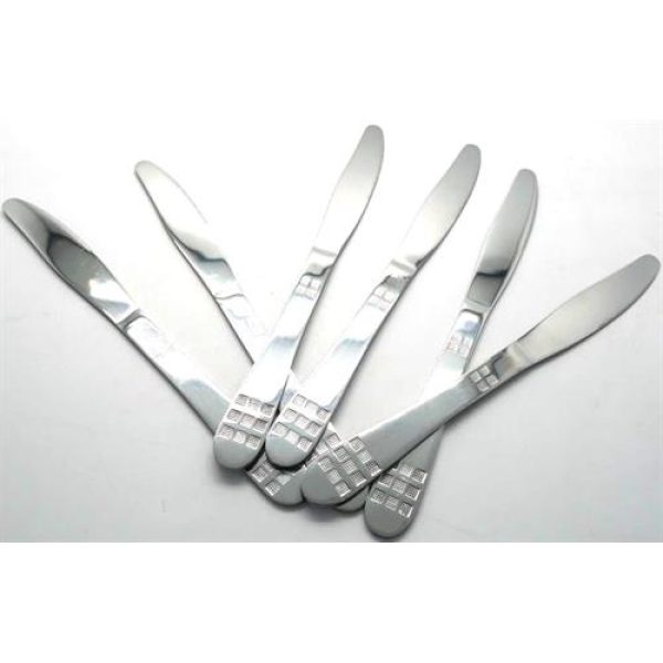 Casey Catering 6 Piece Stainless Steel Dinner Knives Set Square Design