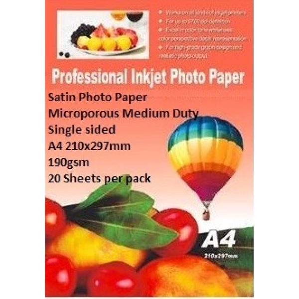 E-Box Satin Photo Paper- Microporous Coated Medium Duty