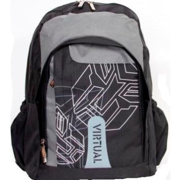 Macaroni Black and Grey Scolaro Student Backpack