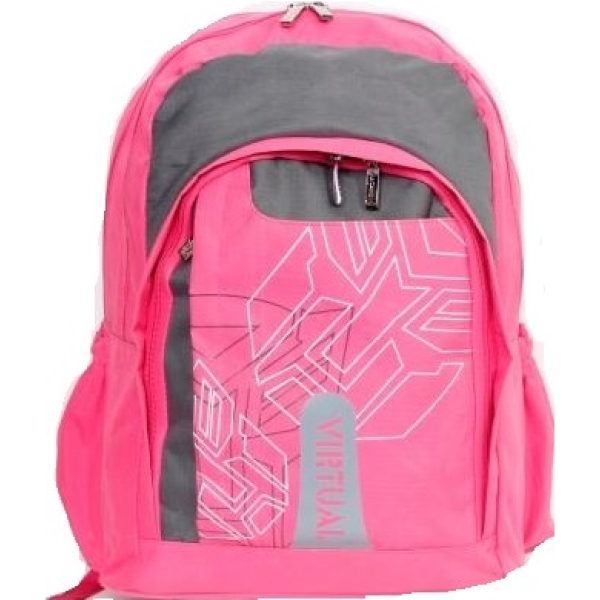 Macaroni Pink and Grey Scolaro Student Backpack