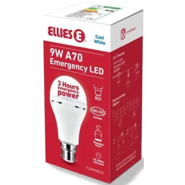 Ellies 9W Emergency LED Bulb B22