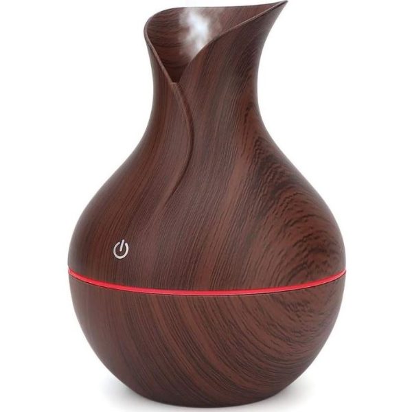 Casey Ultrasonic Aroma Portable Humidifier Dark Hollow Wood