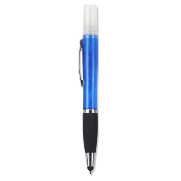 Geeko 3-in-1 Sanitizer Spray Stylus and Blue Ink Pen Blue