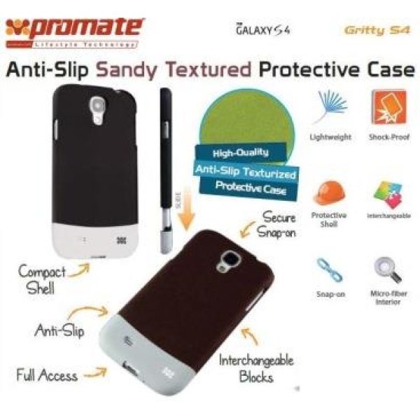Promate Black Gritty.S4 Antislip protective case