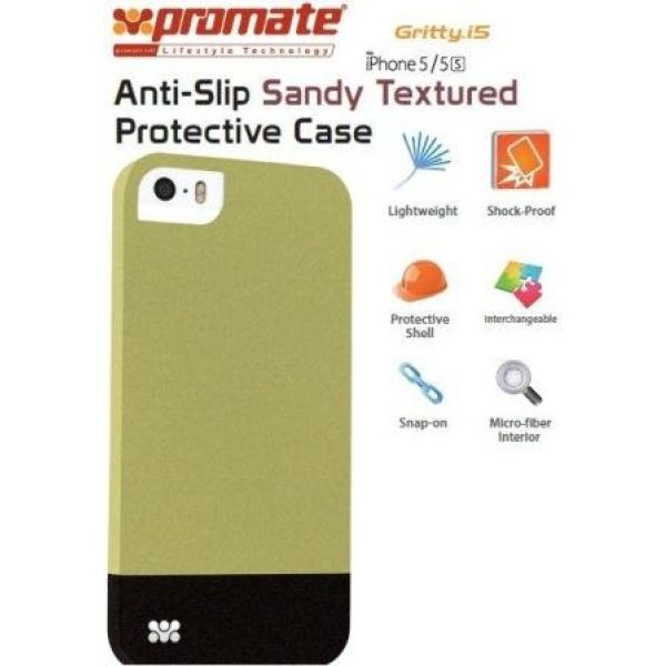 Promate Green Gritty iPhone 5 Anti-Slip protective case