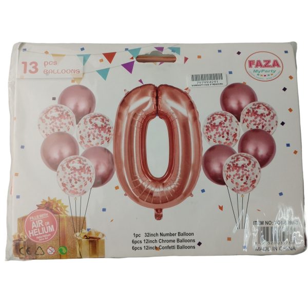 Casey 13pc Rose Gold and White Balloon Set Nr 0
