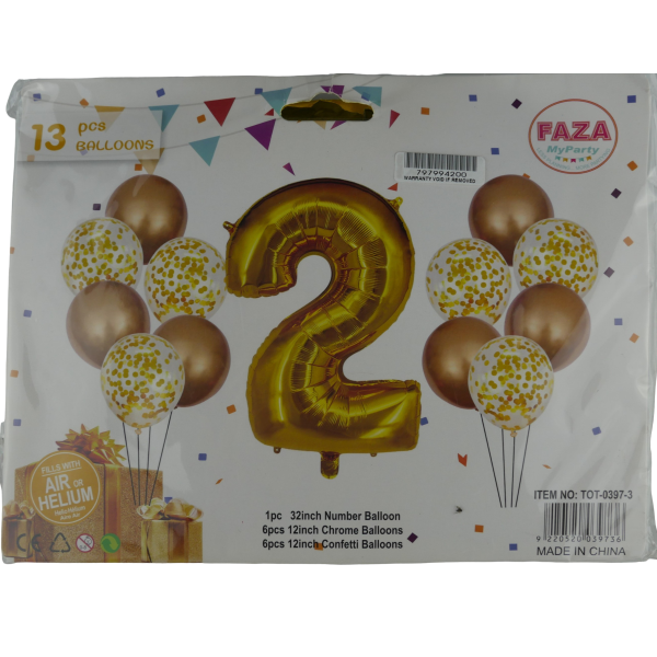 Casey 13pc Gold and White Balloon Set Nr 2