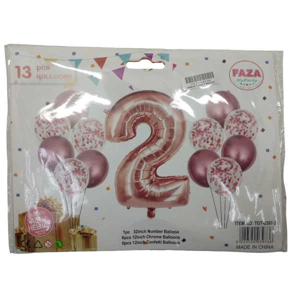 Casey 13pc Rose Gold and White Balloon Set Nr 2