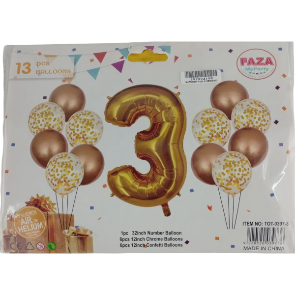 Casey 13pc Gold and White Balloon Set Nr 3