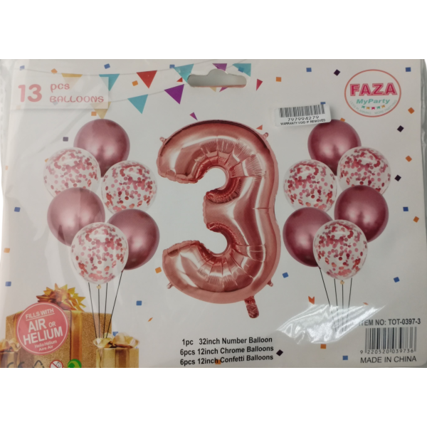 Casey 13pc Rose Gold and White Balloon Set Nr 3