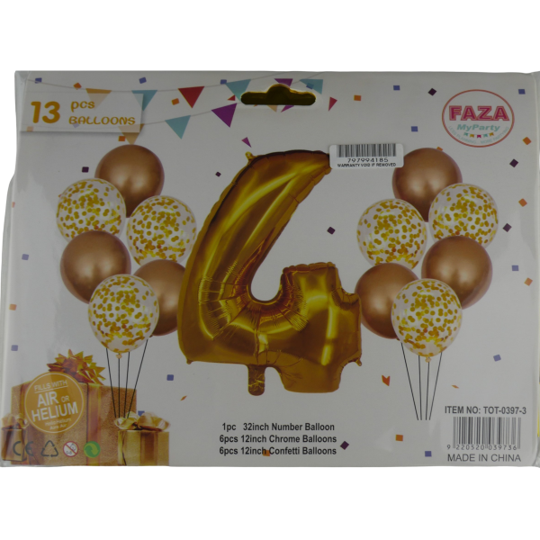 Casey 13pc Gold and White Balloon Set Nr 4