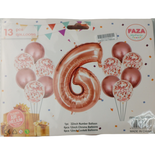 Casey 13pc Rose Gold and White Balloon Set Nr 6