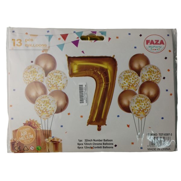 Casey 13pc Gold and White Balloon Set Nr 7