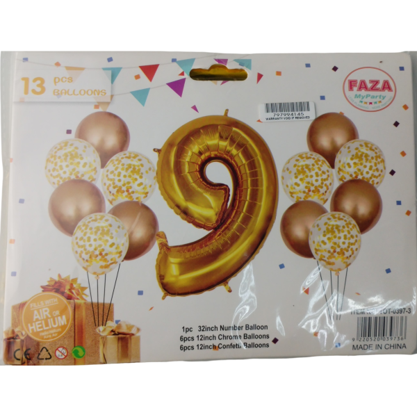 Casey 13pc Gold and White Balloon Set Nr 9