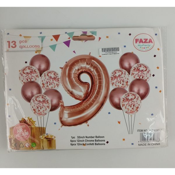 Casey 13pc Rose Gold and White Balloon Set Nr.9