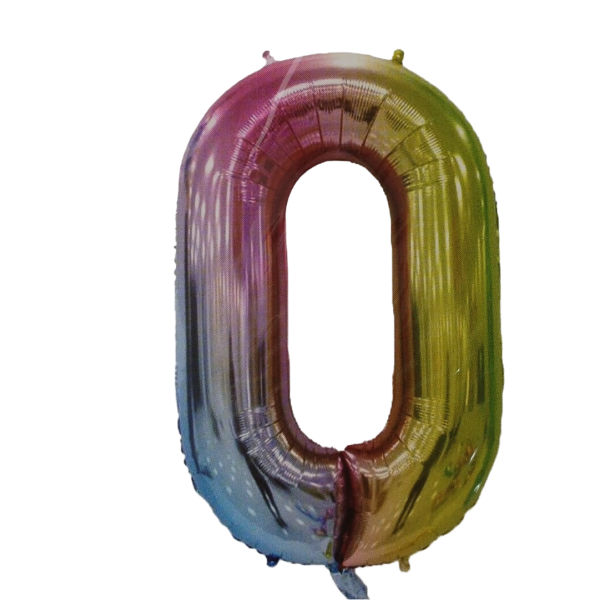 Casey 102cm Rainbow Balloon Number 0