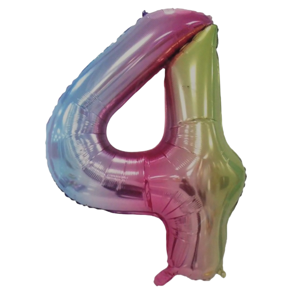 Casey 102cm Rainbow Balloon Number 4