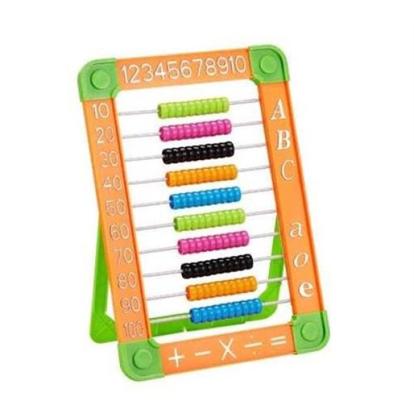 Brainware Bear Orange Plastic Abacus 100 Beads Flatboard