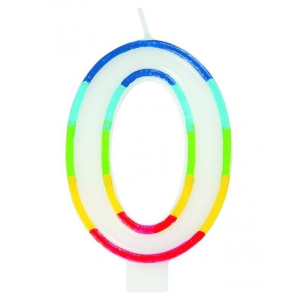 Casey 7cm Multicolor Numerical Birthday Candle Nr.0