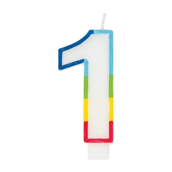 Casey 7cm Multicolor Numerical Birthday Candle Nr.1
