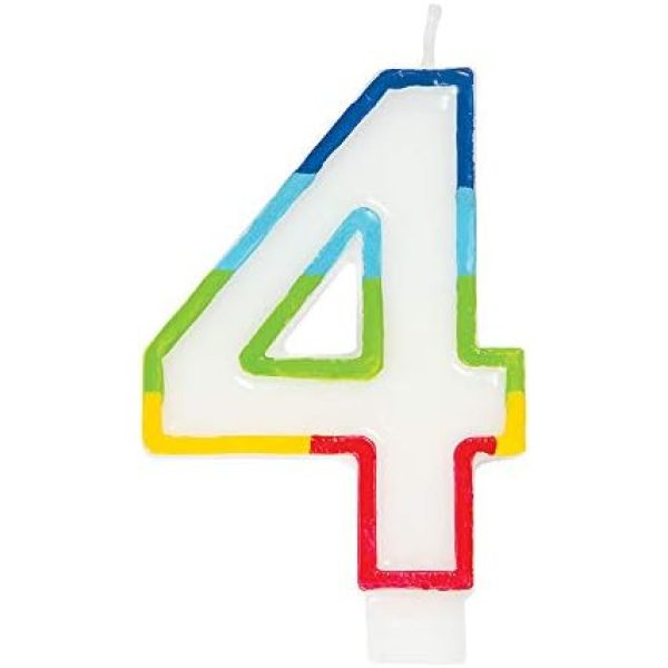 Casey 7cm Multicolor Numerical Birthday Candle Nr.4