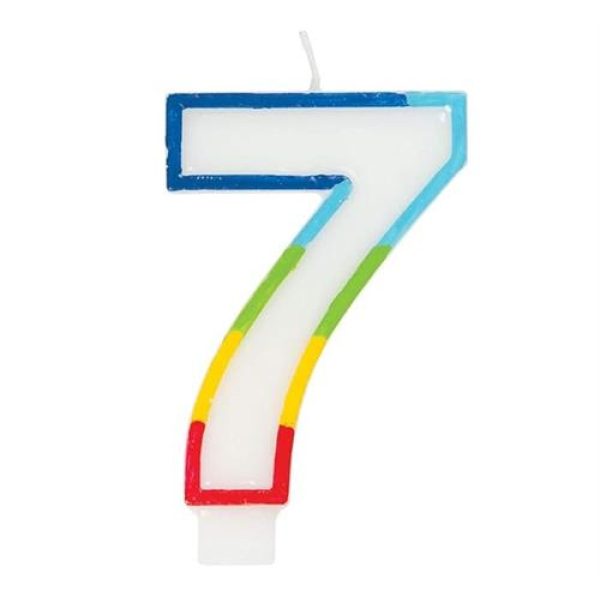 Casey 7cm Multicolor Numerical Birthday Candle Nr.7
