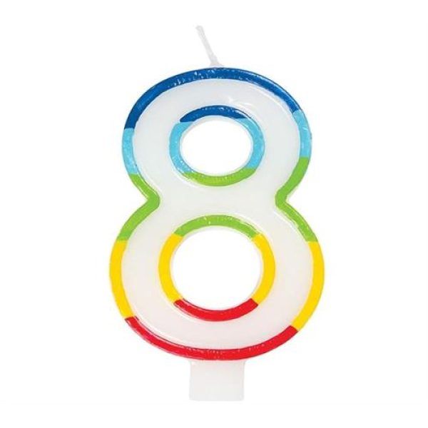 Casey 7cm Multicolor Numerical Birthday Candle Nr.8