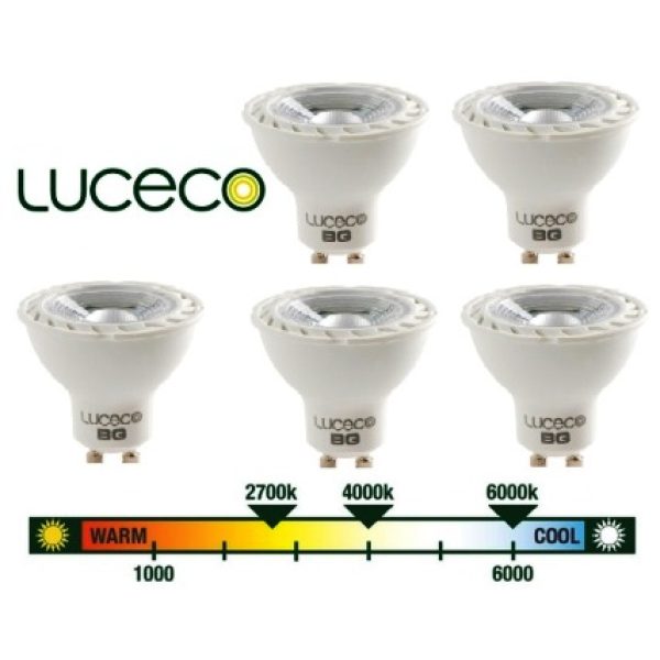 Luceco GU10 5W Natural White 5 Pack LED 370 Lumens