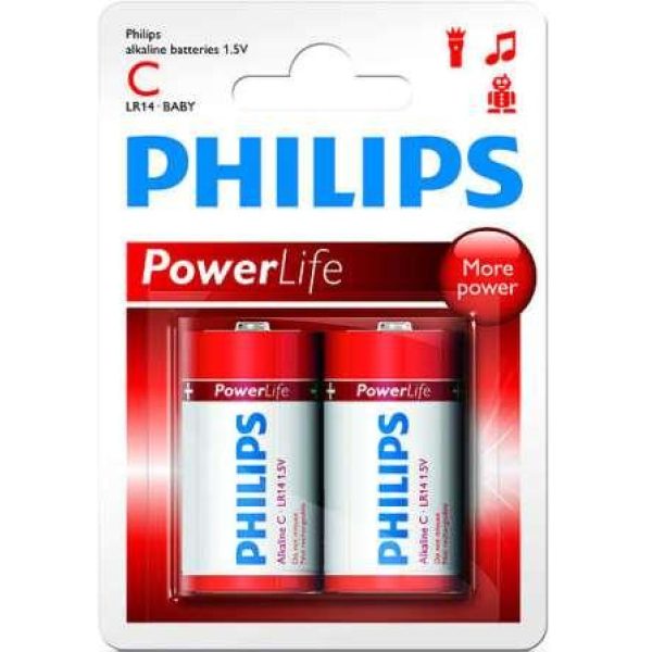 Philips PowerLife Battery LR14P2B C Alkaline